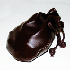 Bolsa con cordones piel color marrón 90x105 mm.