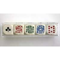 Set of 5 Poker Dice 16 mm. (with plastic box)